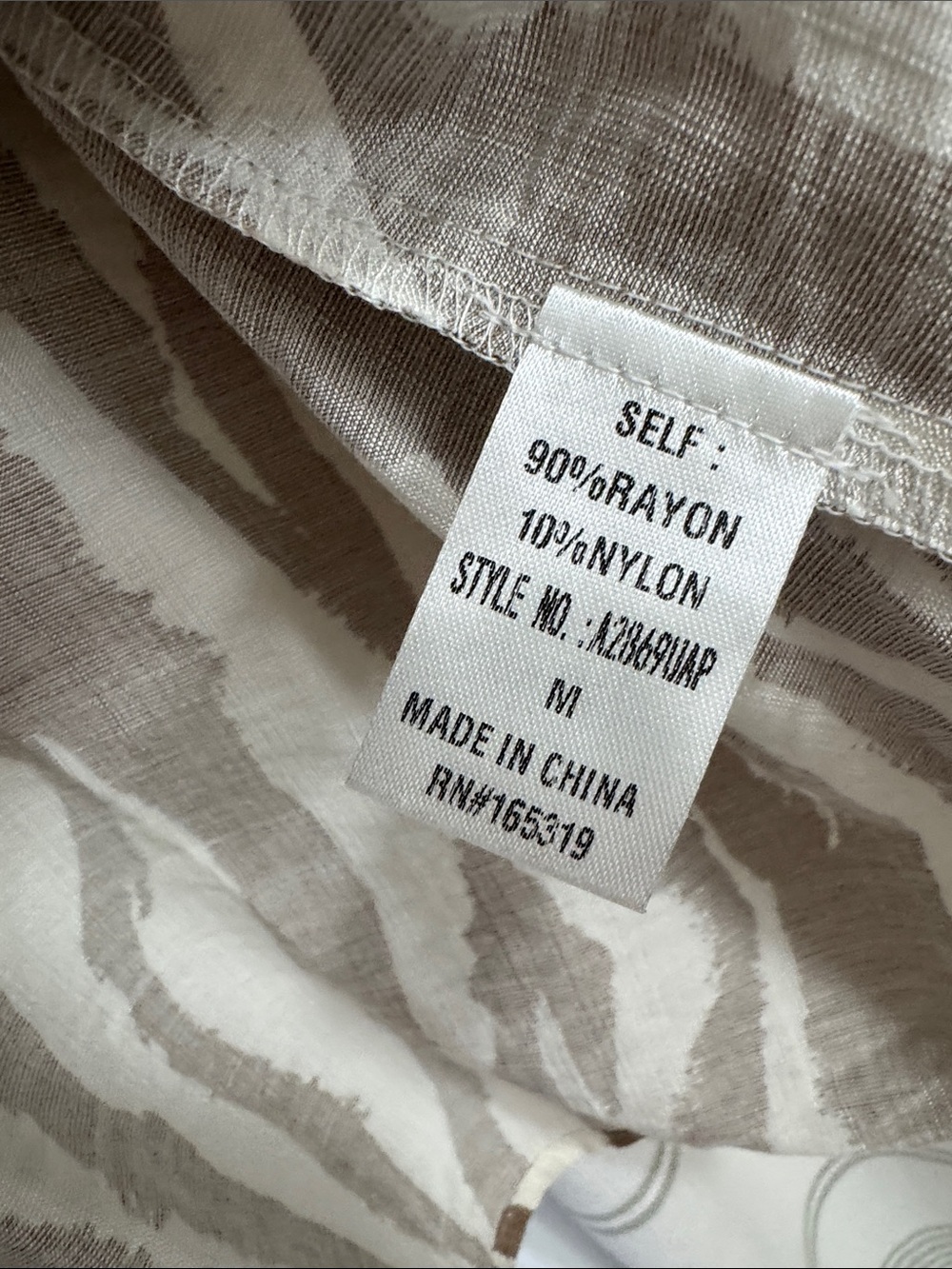 Zebra-Print Button Front Shirt in Brown & Cream - Picture 4 of 8